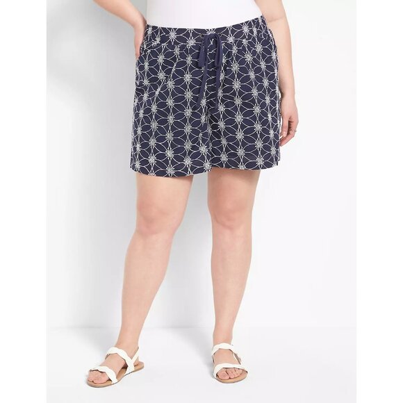 Lane Bryant Womens Plus Size 18 The Softest Collection Eyelet Shorts in Blue $59 - Picture 1 of 9